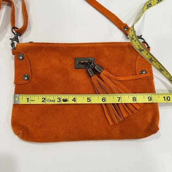 Borse in Pelle Genuine Suede Leather Crossbody Bag – Made in Italy - Picture 6 of 9